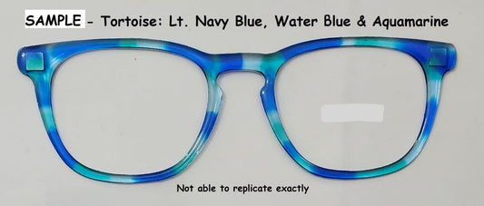 Light Navy Blue-Water Blue-Aquamarine Tortoise Magnetic Eyeglasses Topper