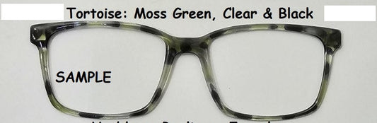 Moss Green-Clear-Black Tortoise Magnetic Eyeglasses Topper