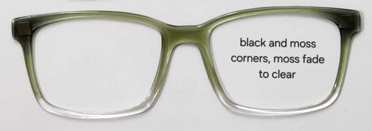 Moss Green-Black-Clear Magnetic Eyeglasses Topper