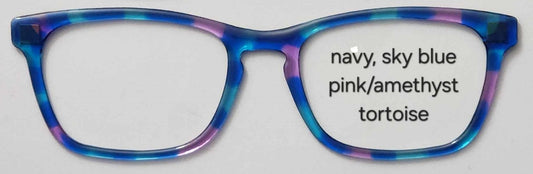 Navy-Sky Blue-Pink-Amethyst Tortoise Magnetic Eyeglasses Topper