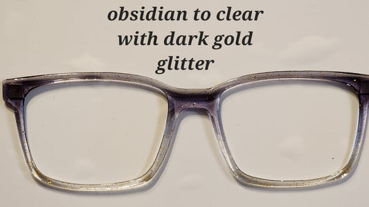 Obsidian-Clear with Dark Gold Glitter Magnetic Eyeglasses Topper