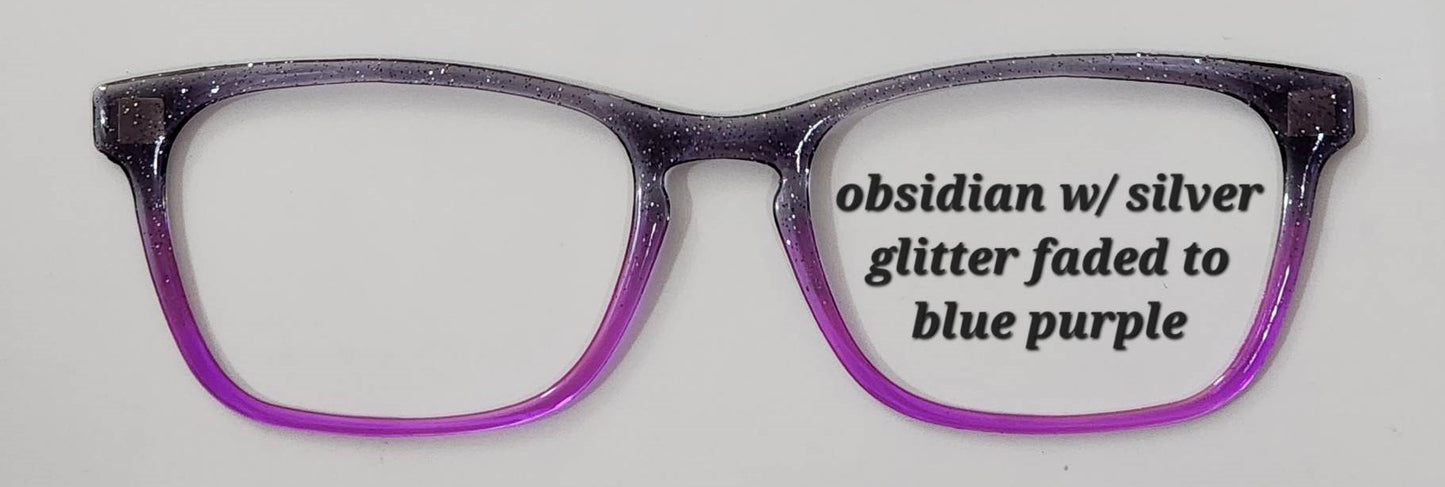 Obsidian with Silver Glitter Magnetic Eyeglasses Topper