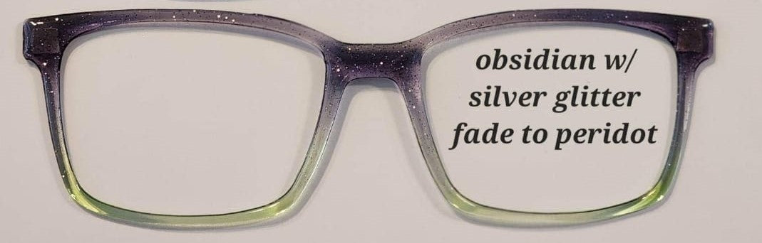 Obsidian with Silver Glitter Magnetic Eyeglasses Topper