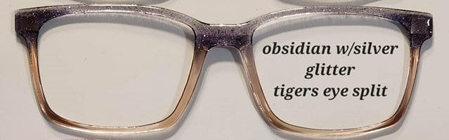 Obsidian with Silver Glitter Magnetic Eyeglasses Topper