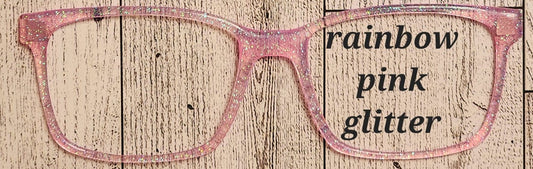 Rainbow Pink Glitter Translucent Magnetic Eyeglasses Topper