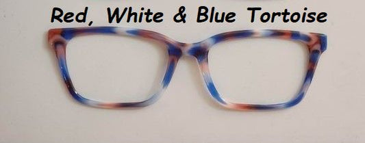 Red-White-Blue Tortoise Magnetic Eyeglasses Topper