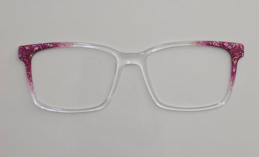 Kendra - pink glitter corner fade, small flaw - READY TO SHIP