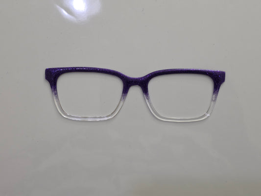 Dark purple glitter fade to clear