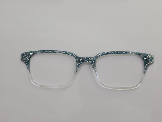 Funky - mixed teal and silver glitter fade 2 - READY TO SHIP