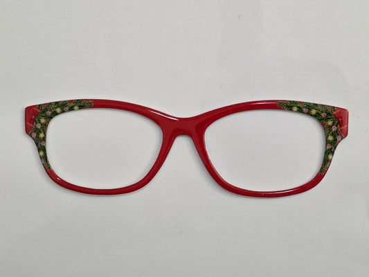 Red Christmas Wreath Metal Topper with resin top coat