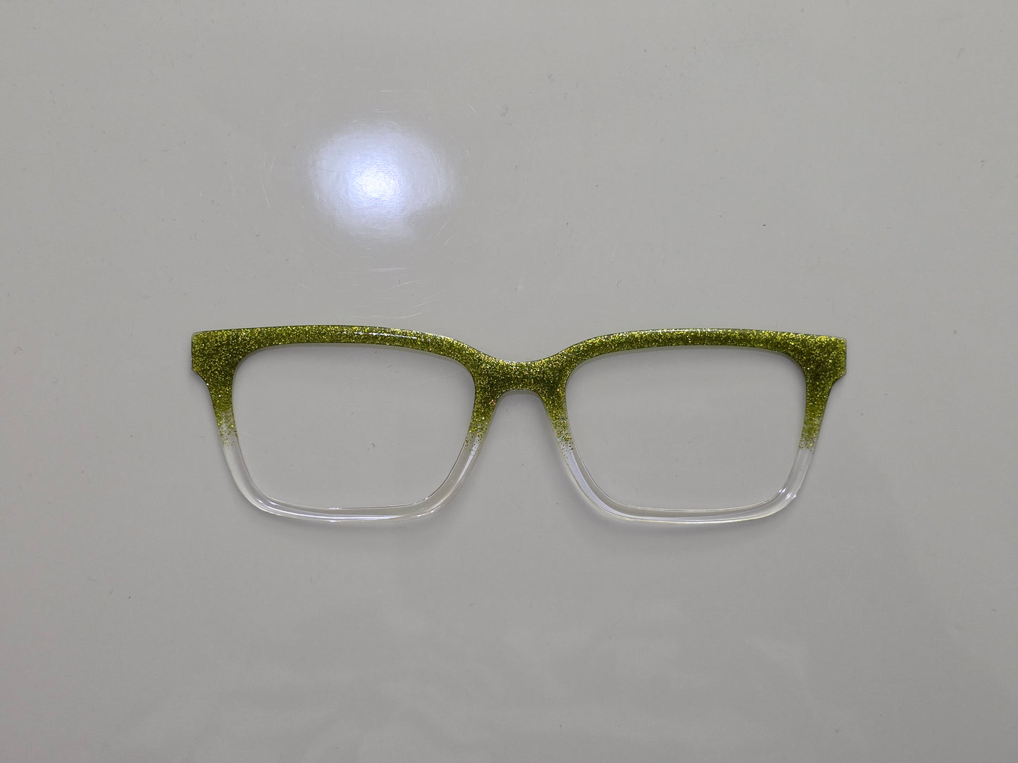 Slime green glitter fade to clear