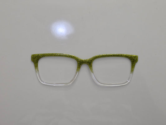 Slime green glitter fade to clear