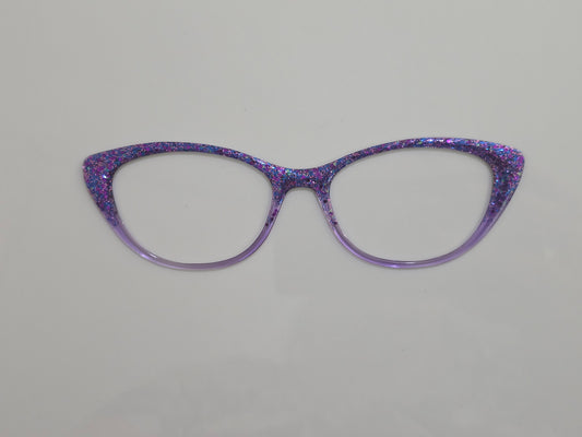 Emily - midnight gem glitter fade to amethyst - READY TO SHIP