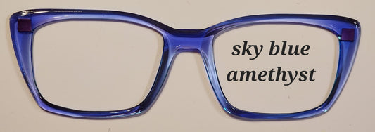 Sky Blue Amethyst Translucent Magnetic Eyeglasses Topper