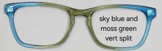 Sky Blue-Moss Green Magnetic Eyeglasses Topper