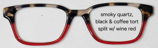 Smoky Quartz-Black-Coffee Tortoise Magnetic Eyeglasses Topper