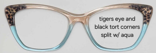 Tigers Eye-Black Tortoise Corners Magnetic Eyeglasses Topper