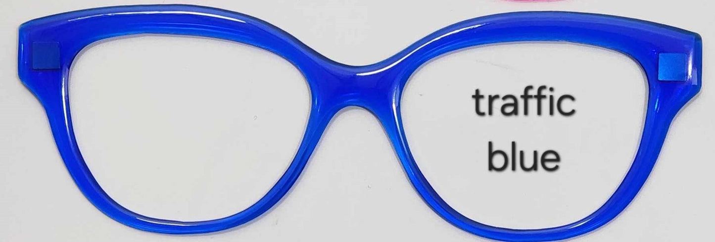 Traffic Blue Translucent Magnetic Eyeglasses Topper