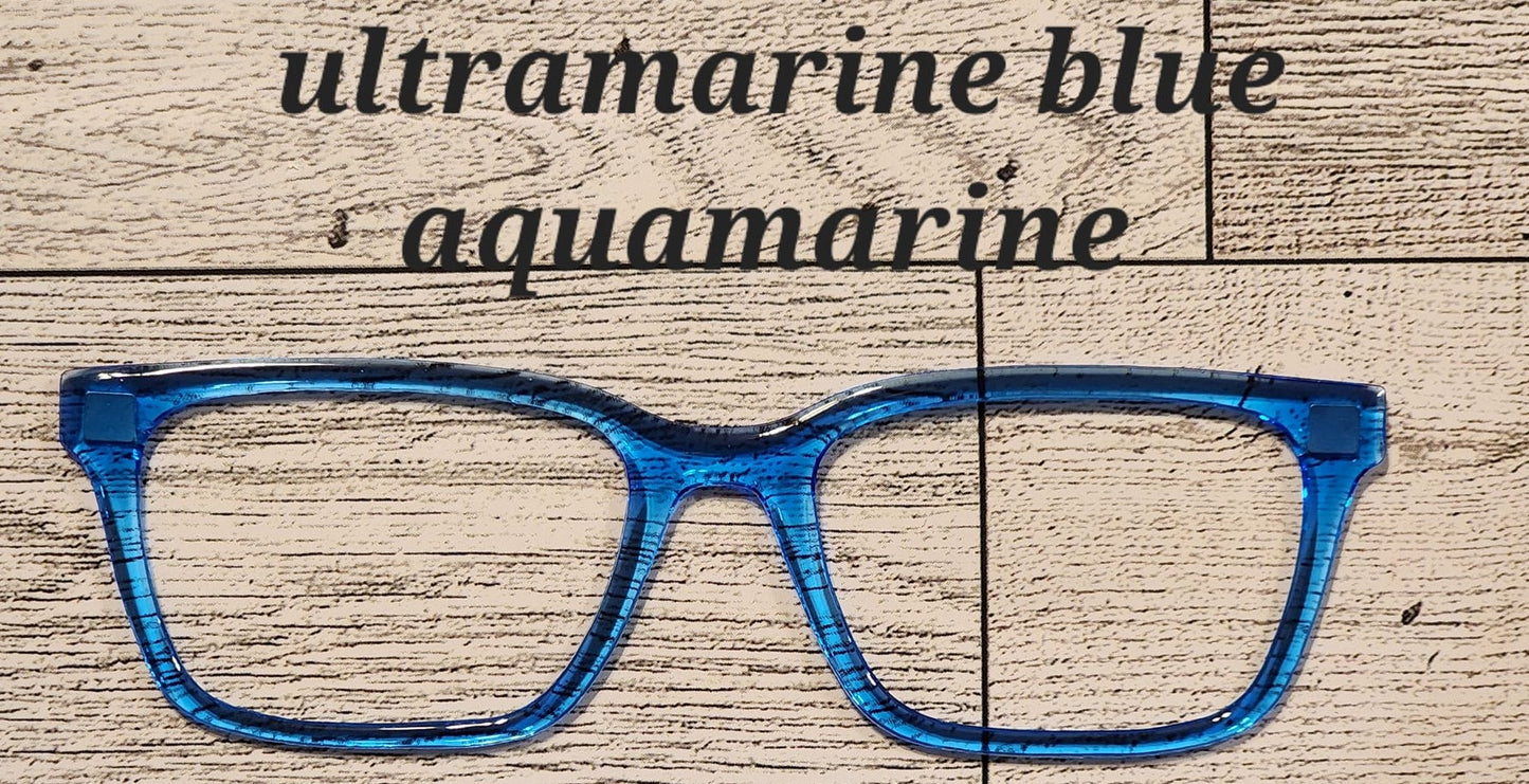 Ultramarine Blue Aquamarine Translucent Magnetic Eyeglasses Topper