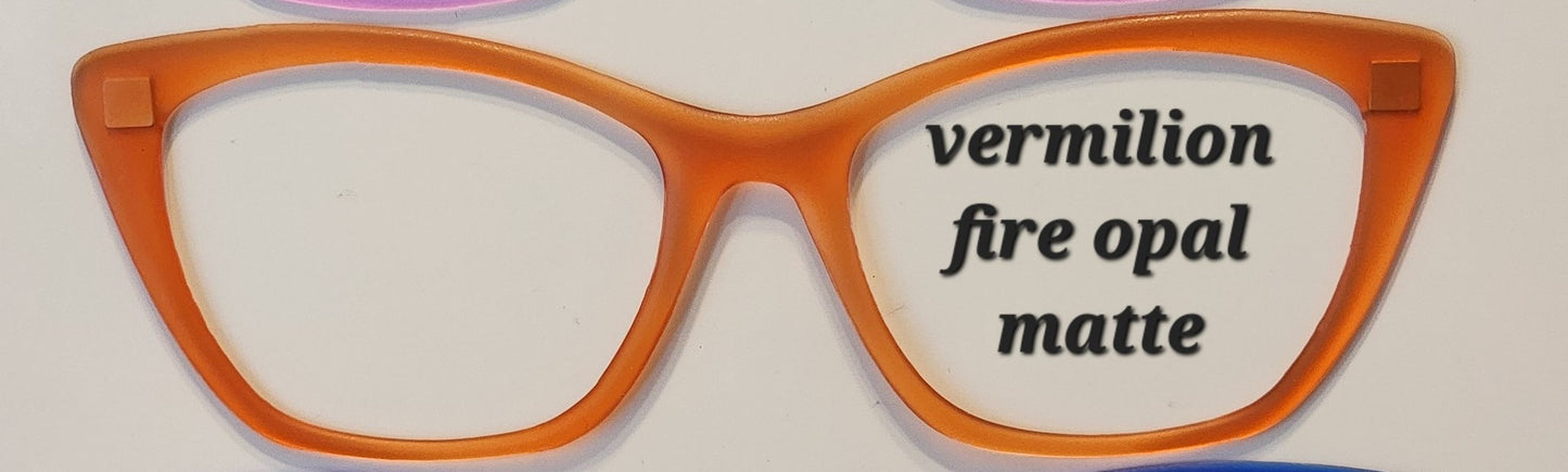 Vermilion Fire Opal Translucent Magnetic Eyeglasses Topper