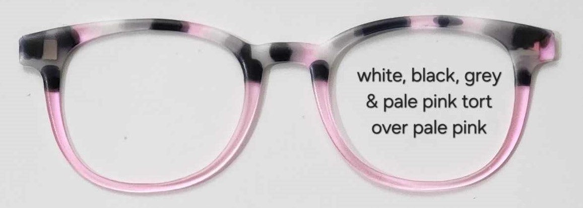 White-Black-Grey-Pale Pink Tortoise Magnetic Eyeglasses Topper (Copy)